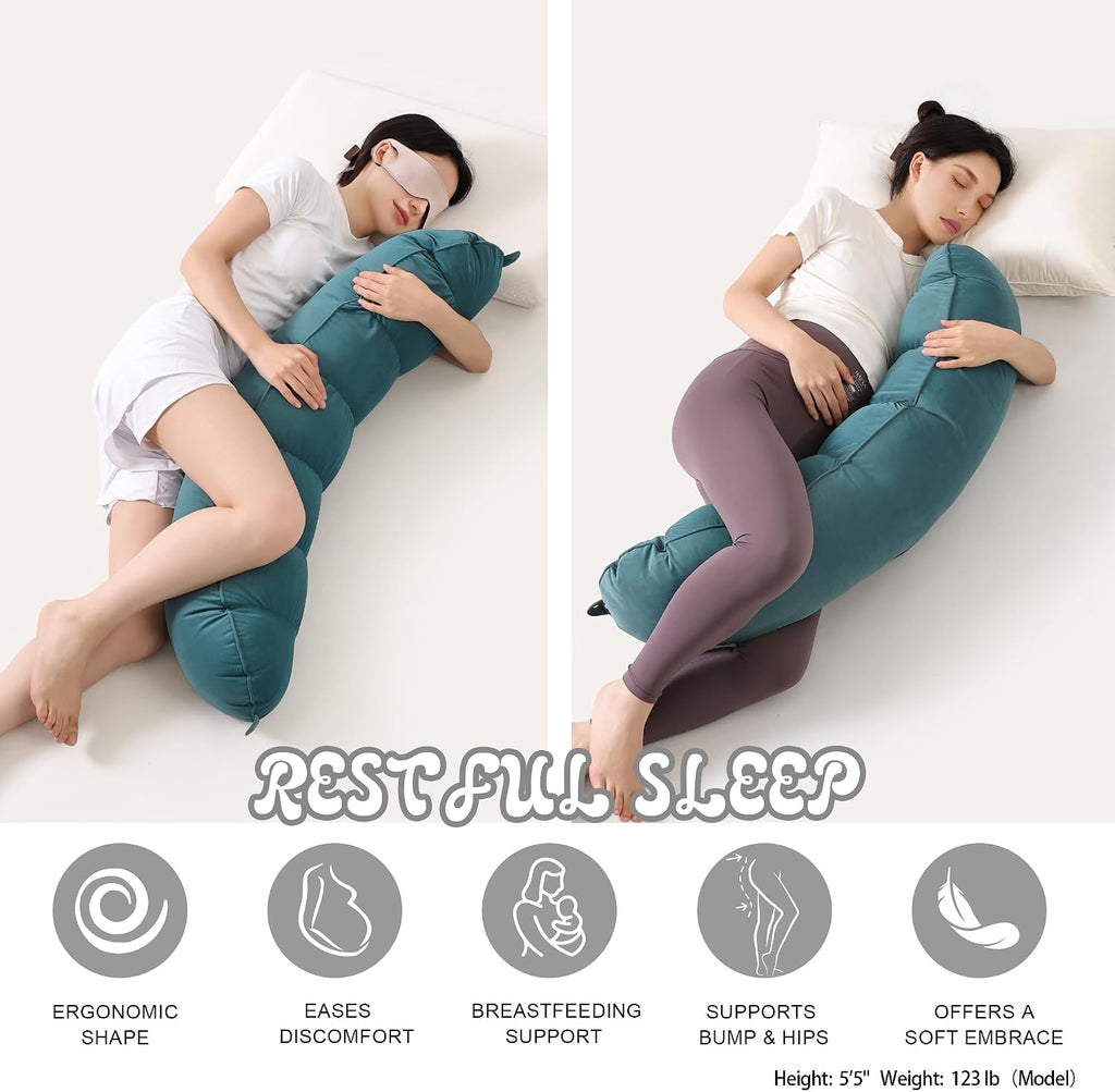 Peallow(Pat. Pend) – Long Round Body Pillow for Adults, Bolster Pillow for Sleeping, Soft and Supportive Pillow for Sleeping & Lumbar…