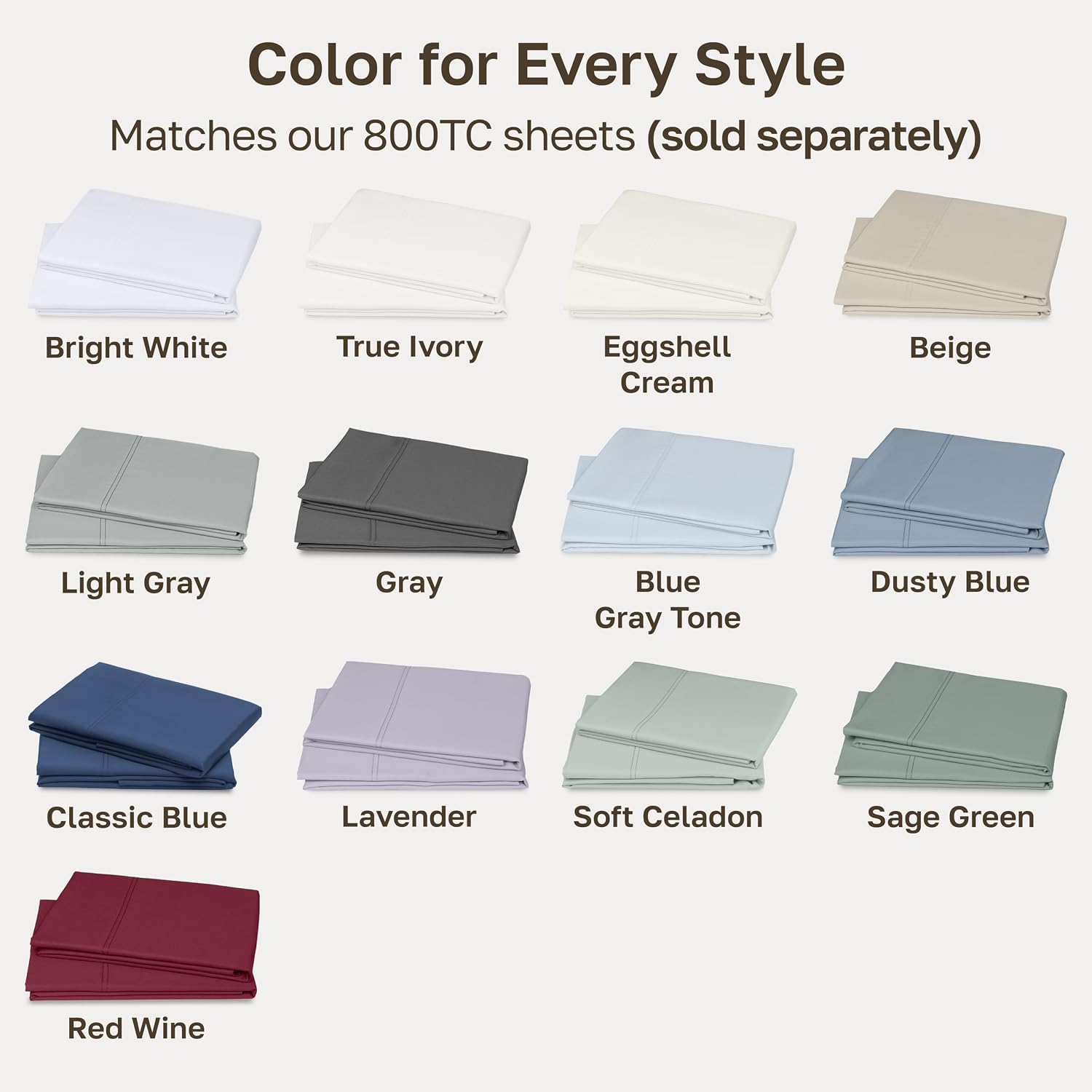 CaliforniaDesignDen California Design Den King Pillow Cases Set of 2-800 Thread Count Sateen, 100% Cotton Pillowcases, Fits King Size Pillo…