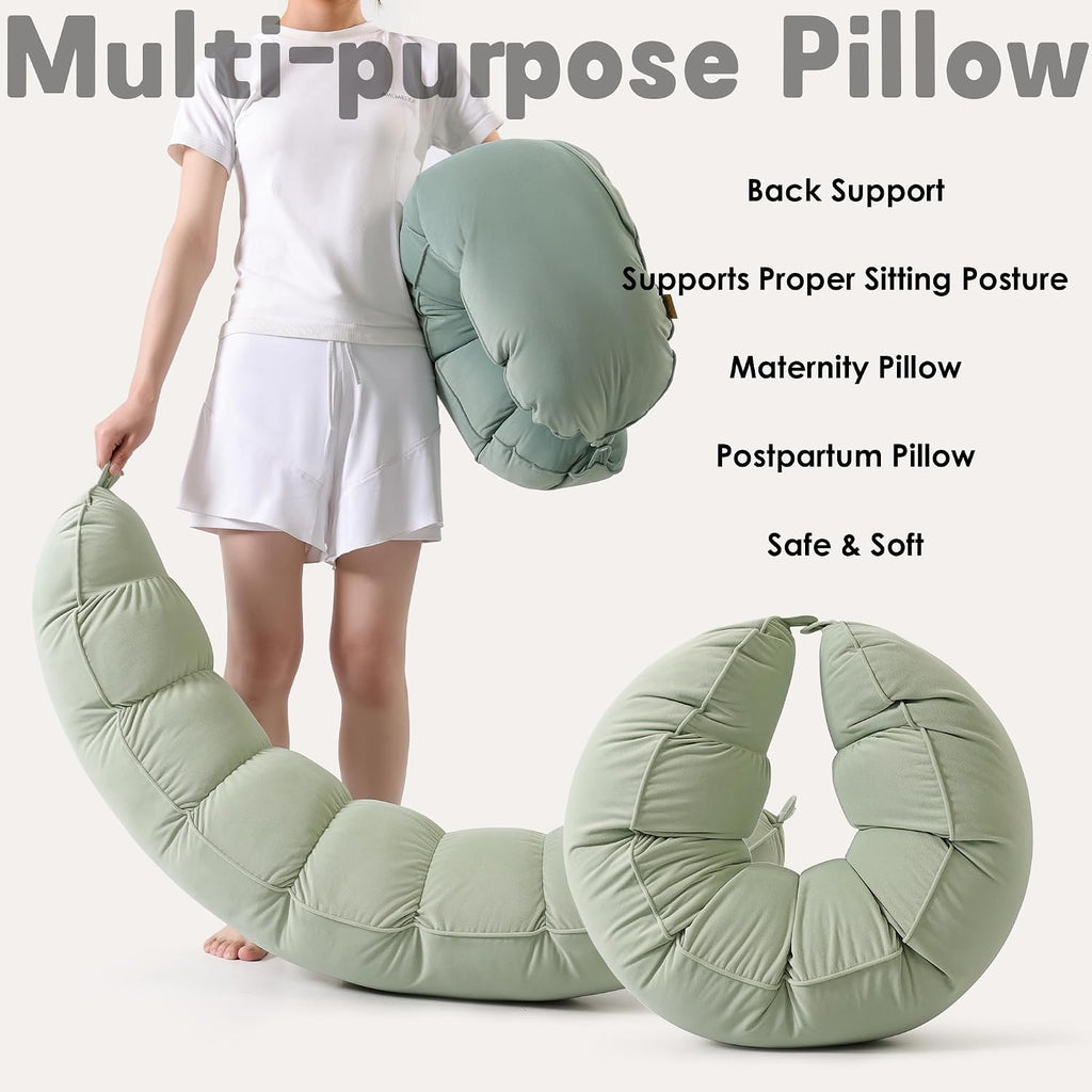 Peallow(Pat. Pend) – Long Round Body Pillow for Adults, Bolster Pillow for Sleeping, Soft and Supportive Pillow for Sleeping & Lumbar…