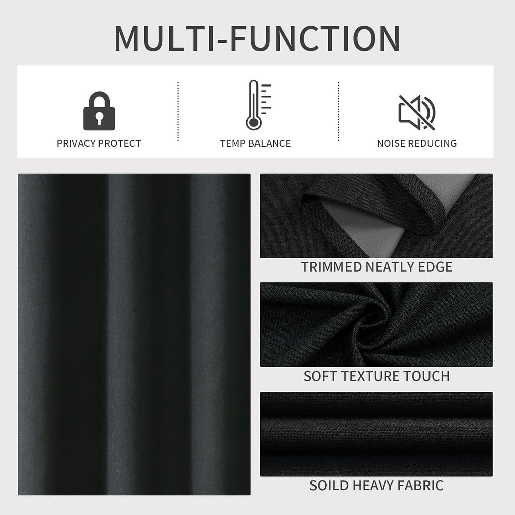 Joydeco Blackout Curtains 120 Inches Long 2 Panels Burg, Room Darkening Curtains for Bedroom, 100% Black Out Textured Thermal Drapes Privac…