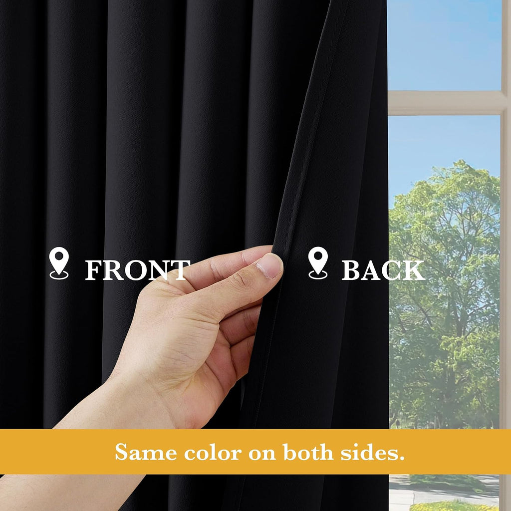 Rybhome RYB HOME Blackout Thermal Insulated Curtains, Portable Curtain for Sliding Glass Door/Storage/Space Room Divider, Large Window Trea…