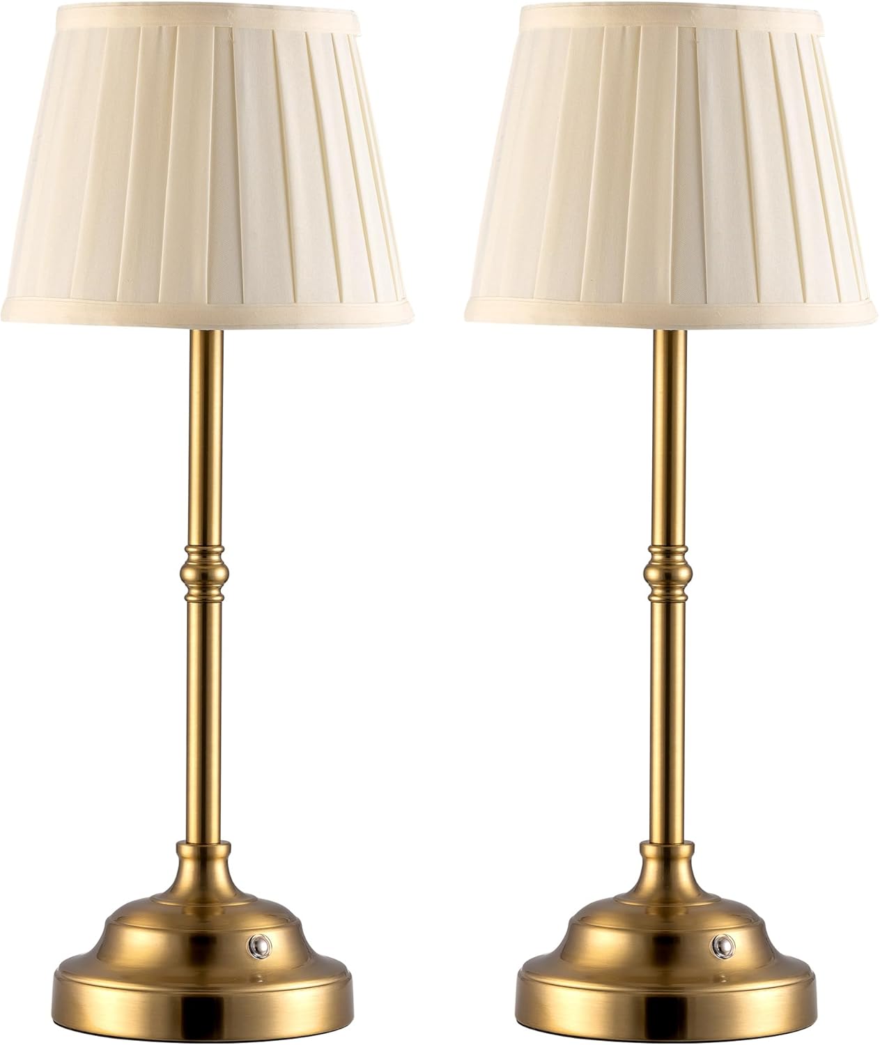 KDG Cordless LED Table Lamp Set of 2, Portables Fabric Shade Desk Lamps, 4000mAh Rechargeable Battery Powered Lighting, Dimmable Light…