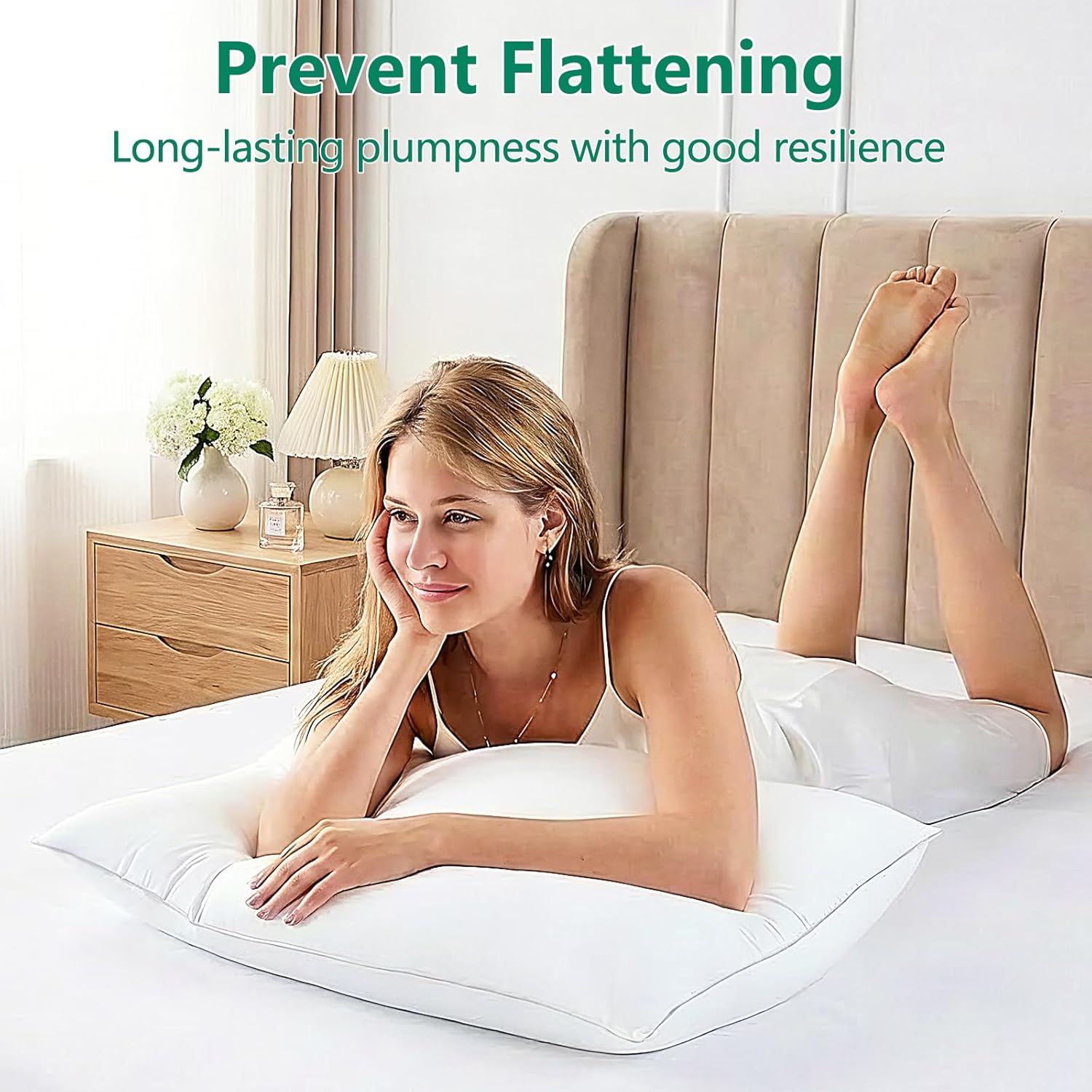 HIMEET Pillows King Size Set of 4, Luxury Fluffy Bed Pillows for Sleeping 4 Pack, Soft and Supportive Bed Pillow with Down Alternati…