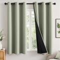 Miulee Sage Green 100% Blackout Curtains for Bedroom 54 Inch Length, 2 Thick Layers Thermal Insulated Short Window Curtains with Black Line…