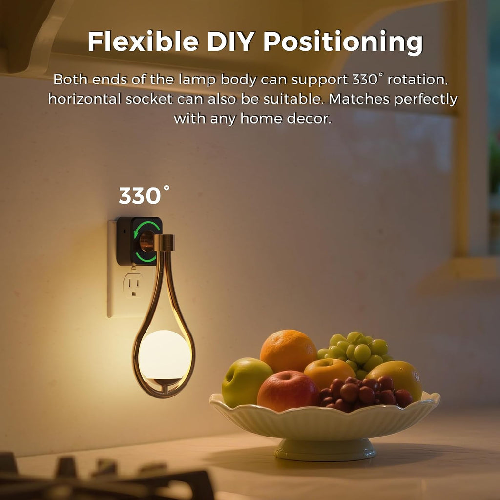L LOHAS LED Night Lights Plug Into Wall: Dusk to Dawn Sensor, Soft White 3000K Nightlight, 0-100LM Adjustable Brightness, 330°Rotating…