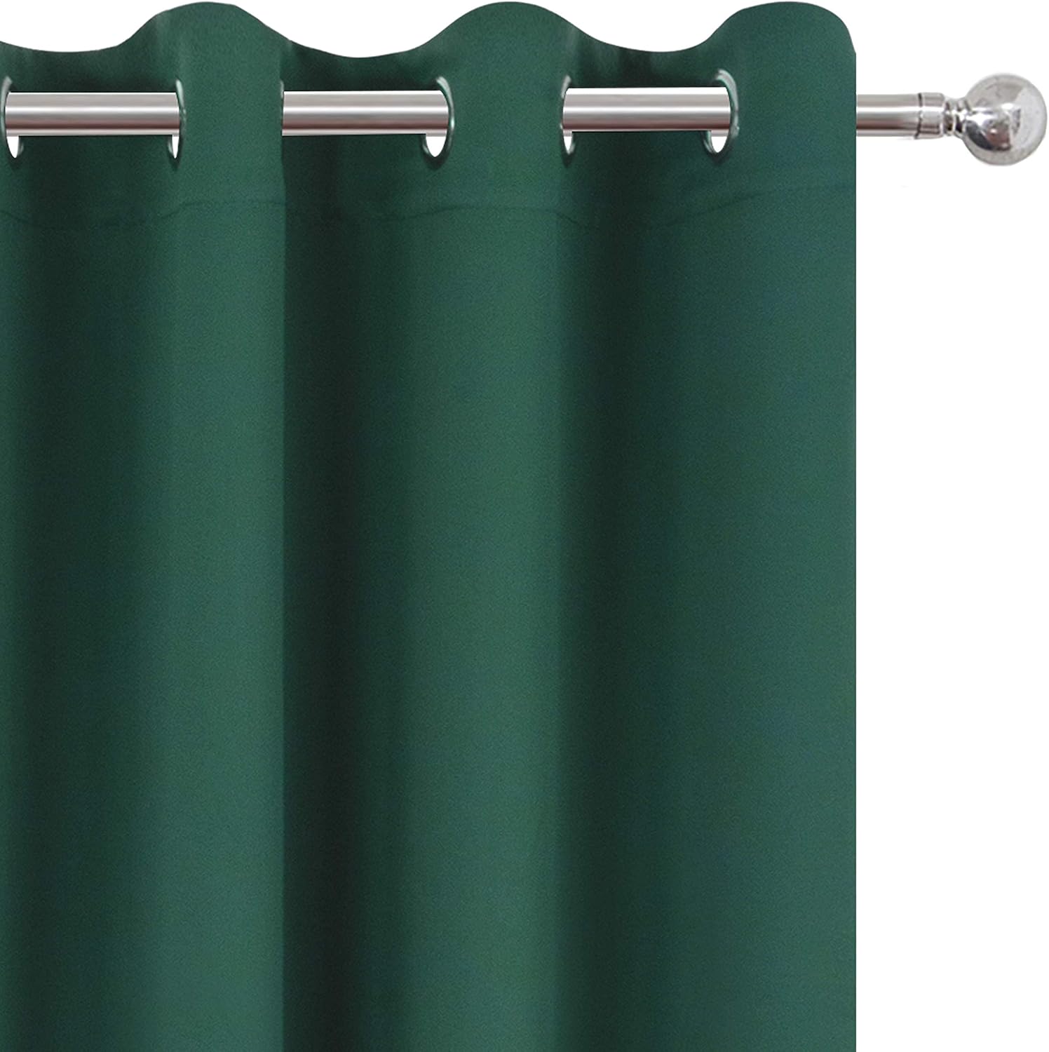 Lemomo Dark Green Thermal Blackout Curtains/52 x 72 Inch/Set of 2 Panels Room Darkening Curtains for Bedroom 72 Inch Green