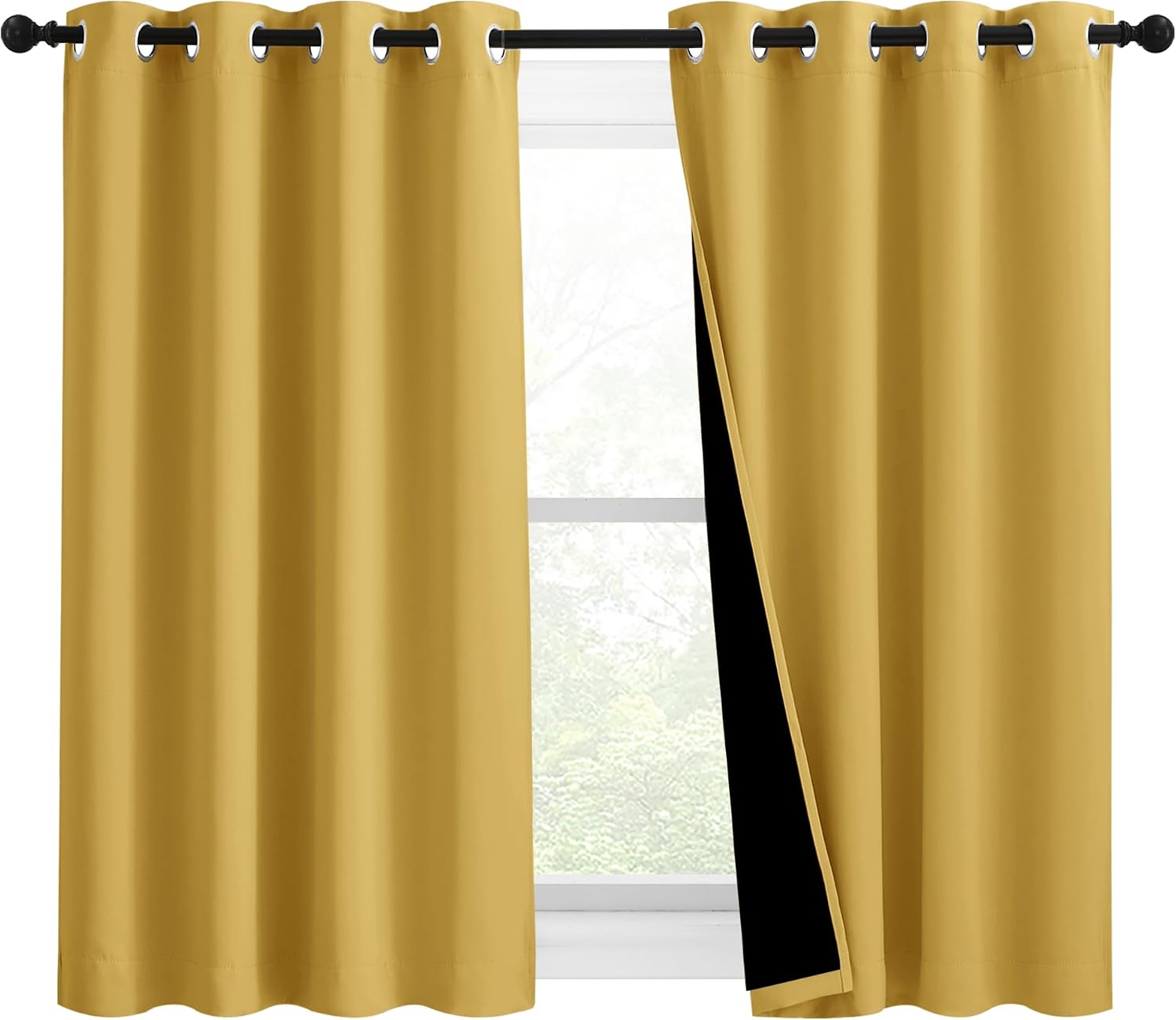 Nicetown 100% Blackout Blinds, Set of 2, 46 inches x 45 inches, Laundry Room Decor Window Treatment Curtains for Large Patio Sliding Door,…