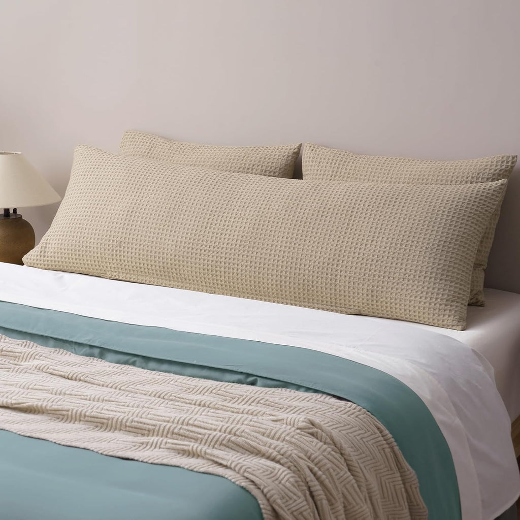Phf Ultra Soft Waffle Weave Body Pillowcase with Zipper, No Insert, 1Pack 20" x 54" Pillow Sham, Breathable & Skin-Friendly Body Pillow cas…