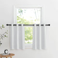 Nicetown Faux Linen Greyish White Room Darkening Curtain Valances 36 inches Long, Grommet Energy Saving Thermal Window Tiers Short Curtains…