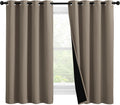 Nicetown 100% Blackout Curtains with Black Liners, Thermal Insulated Full Blackout 2-Layer Lined Drapes, Noise Cancellation Window Draperie…