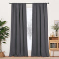 RYB HOME Grey Curtains Extra Long, Thermal Insulated Curtain Panels for Kitchen, Rod Pocket Room Darkening Privacy Large Window Drapes…