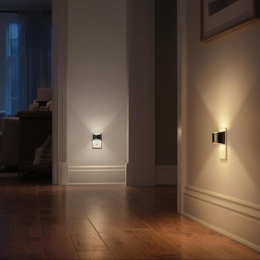 DORESshop LED Night Light[4 Pack], Night Lights Plug into Wall, 3 Color Temperatures Plug in Night Light with Motion Sensor, Dusk to Dawn S…