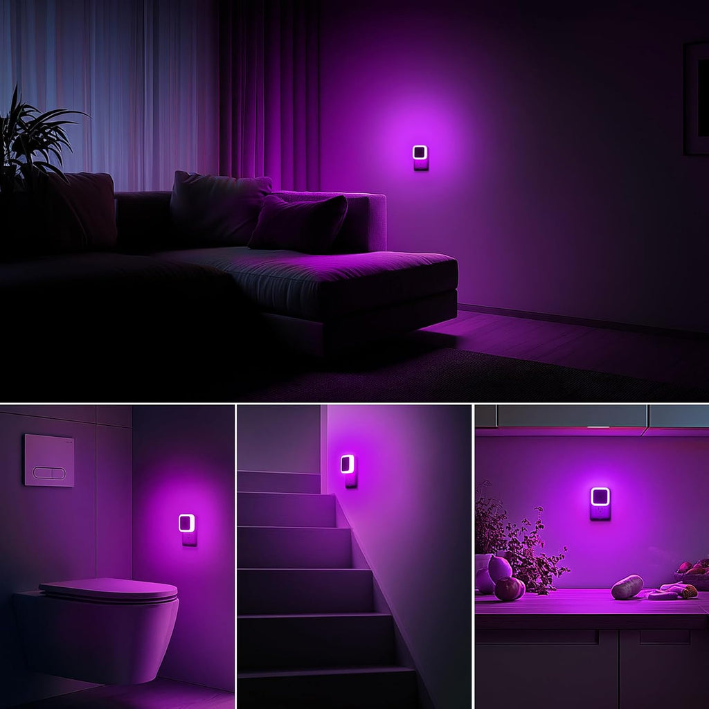 Sujeet Night Light, Night Lights Plug into Wall 4-Pack, Pink Plug in Night Light, Dusk to Dawn Night Lamp Led Night Lights for Bedroom…