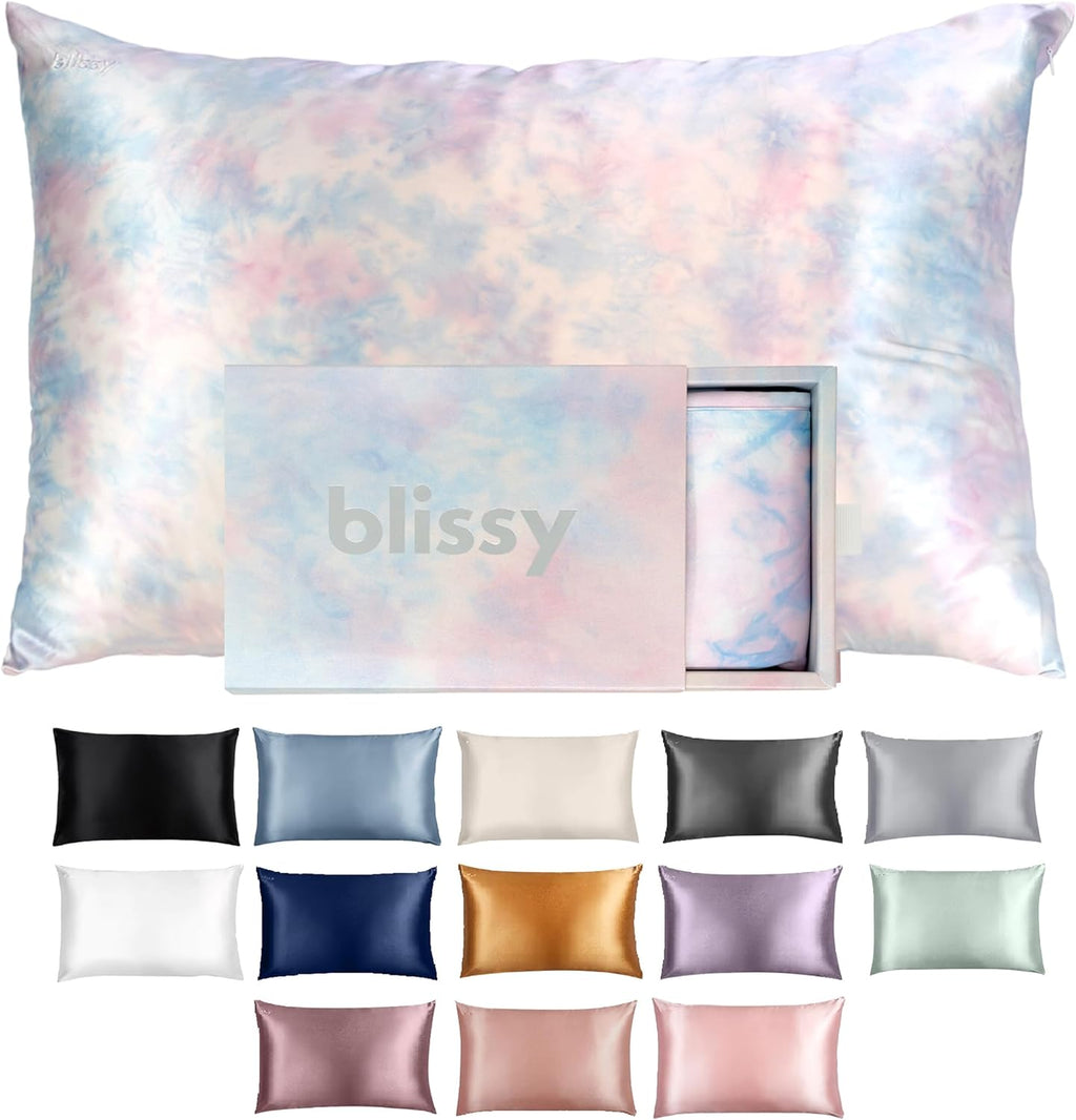 Blissy Silk Pillowcase - 100% Pure Mulberry Silk - 22 Momme 6A High-Grade Fibers - Silk Pillow Cover for Hair & Skin - Regular, Queen &…