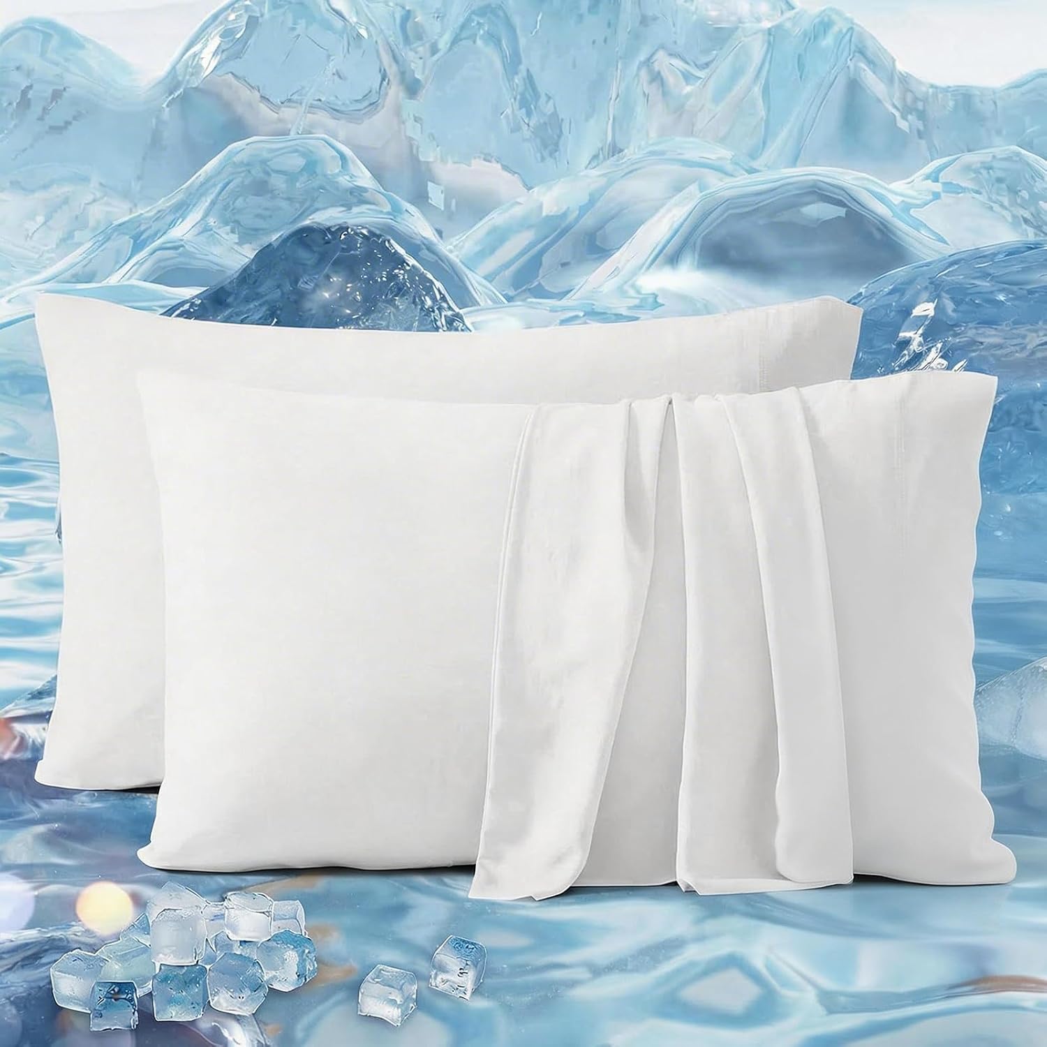 Surefit Washed Ultra-Chill Cooling Pillowcase Set of 2 for Hot Sleepers, Crisp and Silky Pillow Cover with Envelope Closure, King…