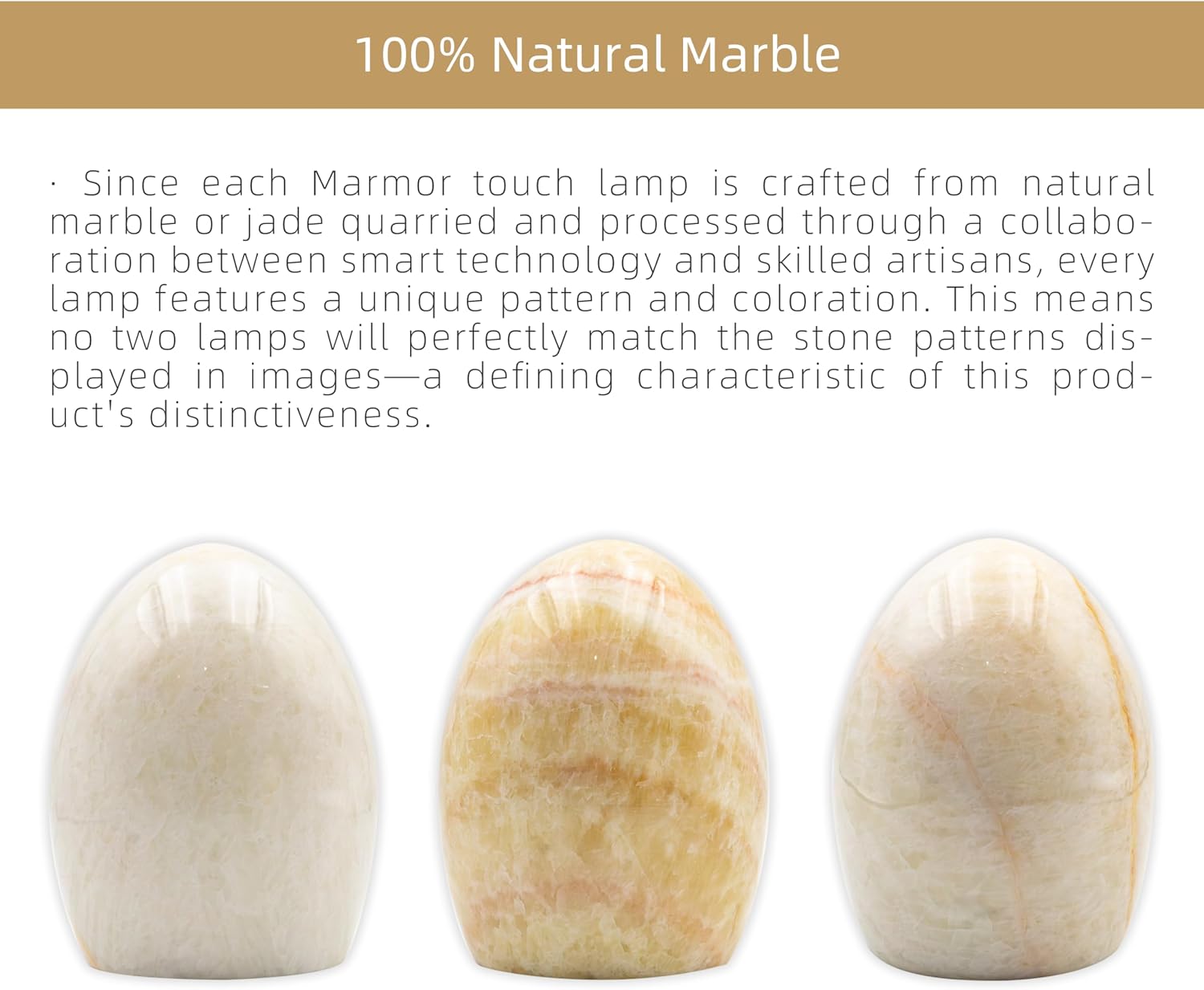 Marble Jade Touch Table Lamp Easter Egg Desk Bedside Cordless Lamps for Living Room Night Stands USB-C 3-Level Brightness, LED Night…