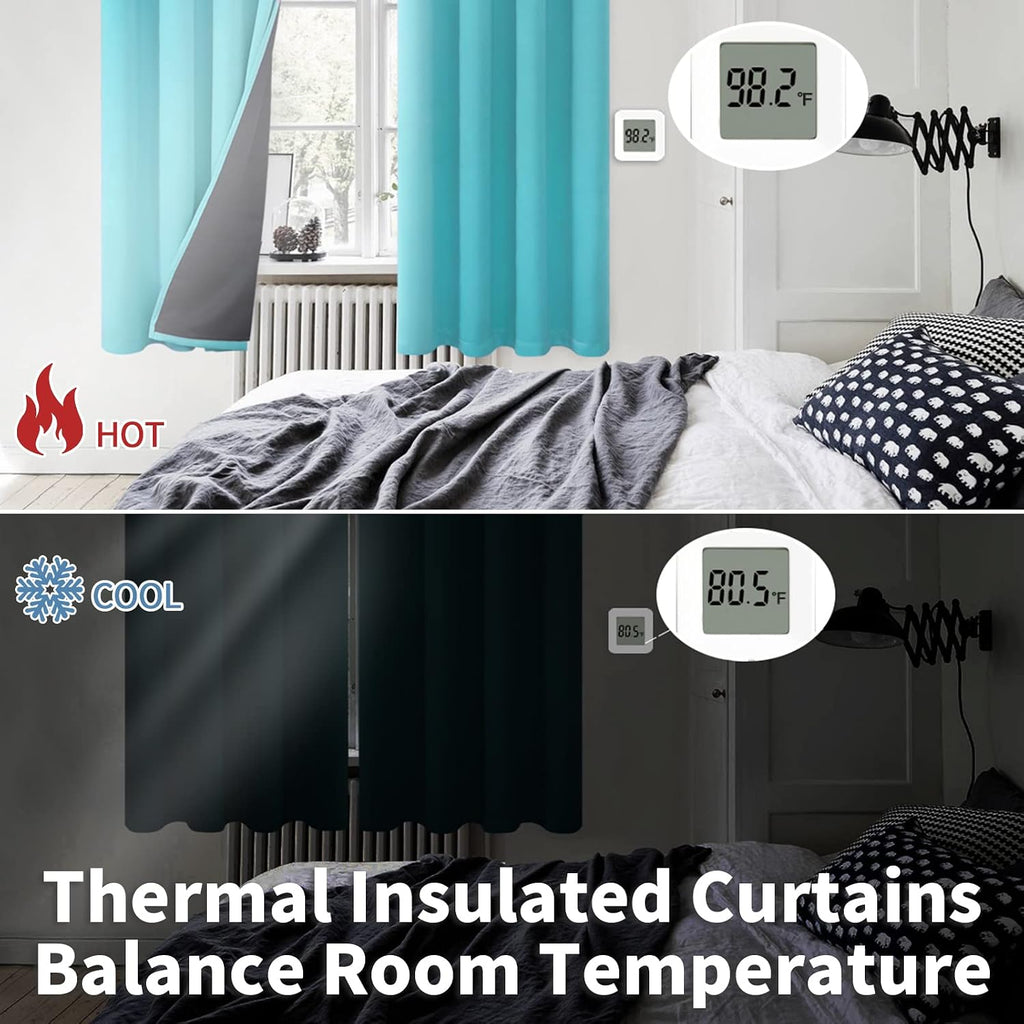 BGment 100% Blackout Curtains for Bedroom Window 84 Inch Length 2 Panels Set, Thermal Insulated Full Light Blocking Grommet Drapes for Livi…