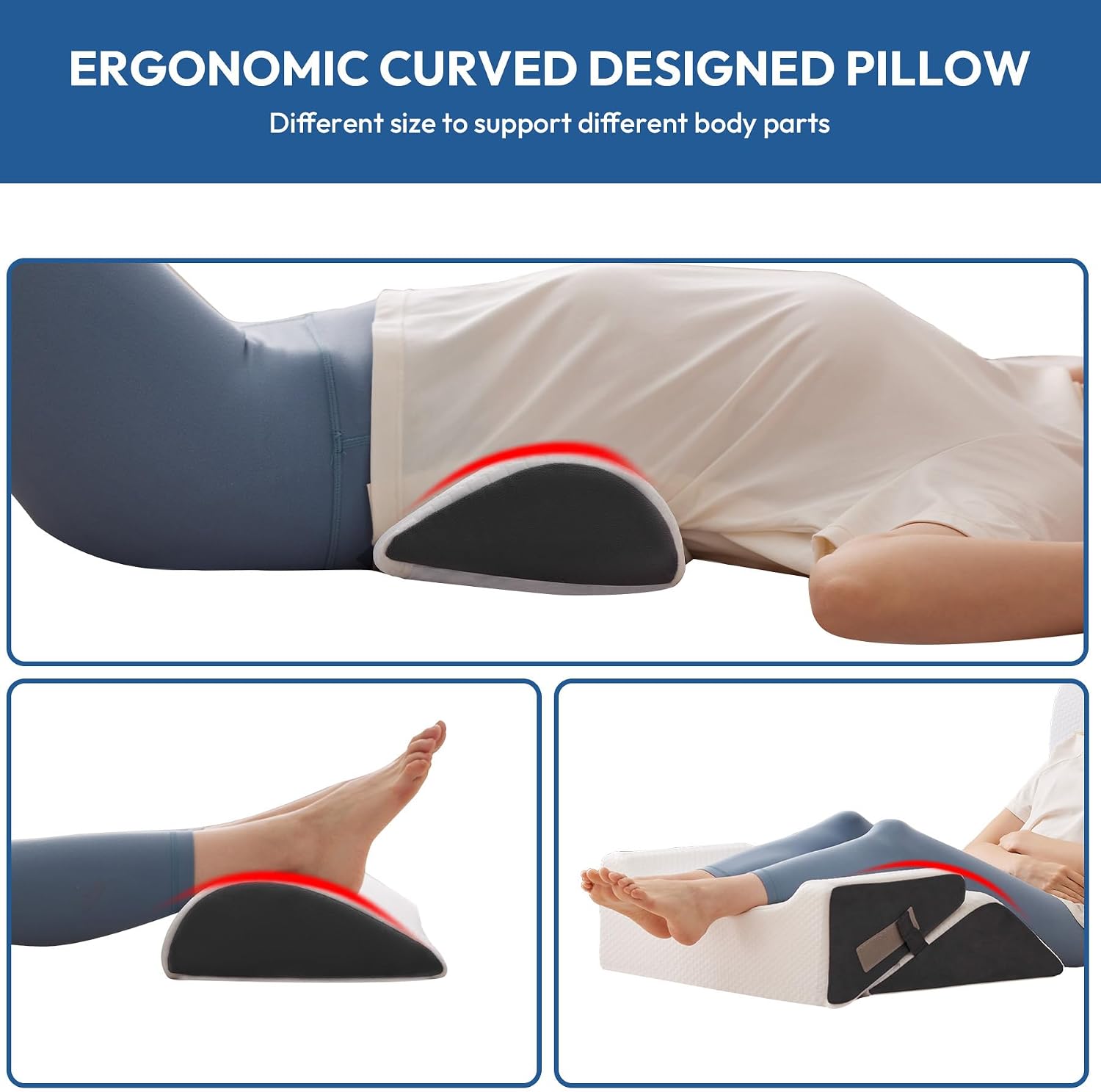Ahpmeoa 6PCS Wedge Pillow Set for After Surgery, Bed Wedge Pillow Post Surgery, Bed Pillows for Sitting Up, Sleeping, Acid Relux, Memory Fo…