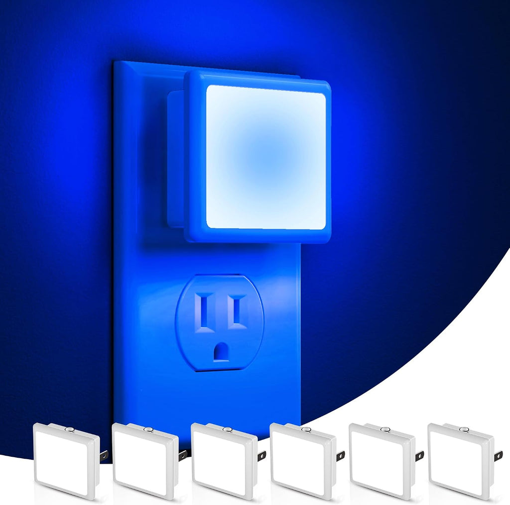 Llohasled L LOHAS LED Blue Night Lights Plug into Wall 6-Pack, 0.3W Plug in Night Light, Dusk to Dawn, Bright Nightlight Auto-On/Off, for A…