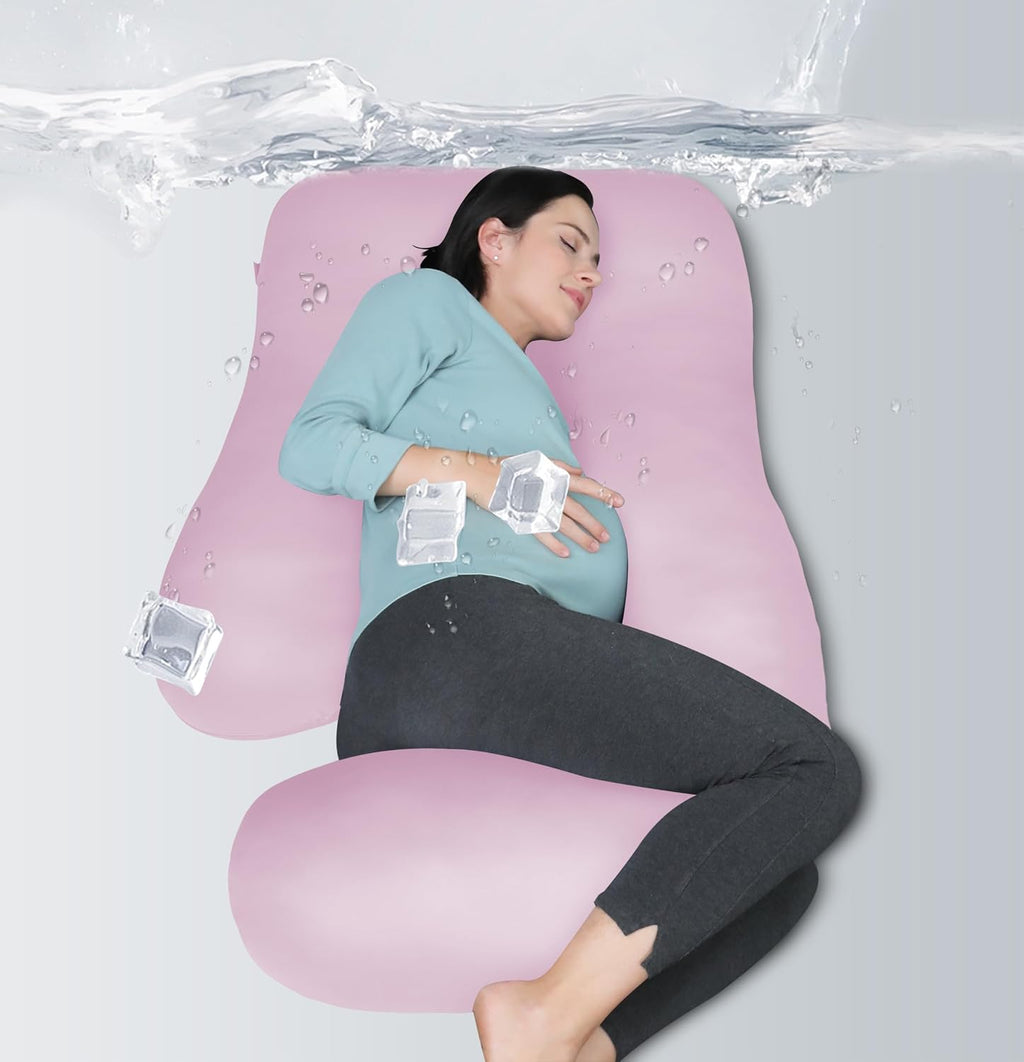 Moonpark MOON PARK Pregnancy Pillows for Sleeping - U Shaped Full Body Maternity Pillow with Removable Cover - Support for Back, Legs, Bell…