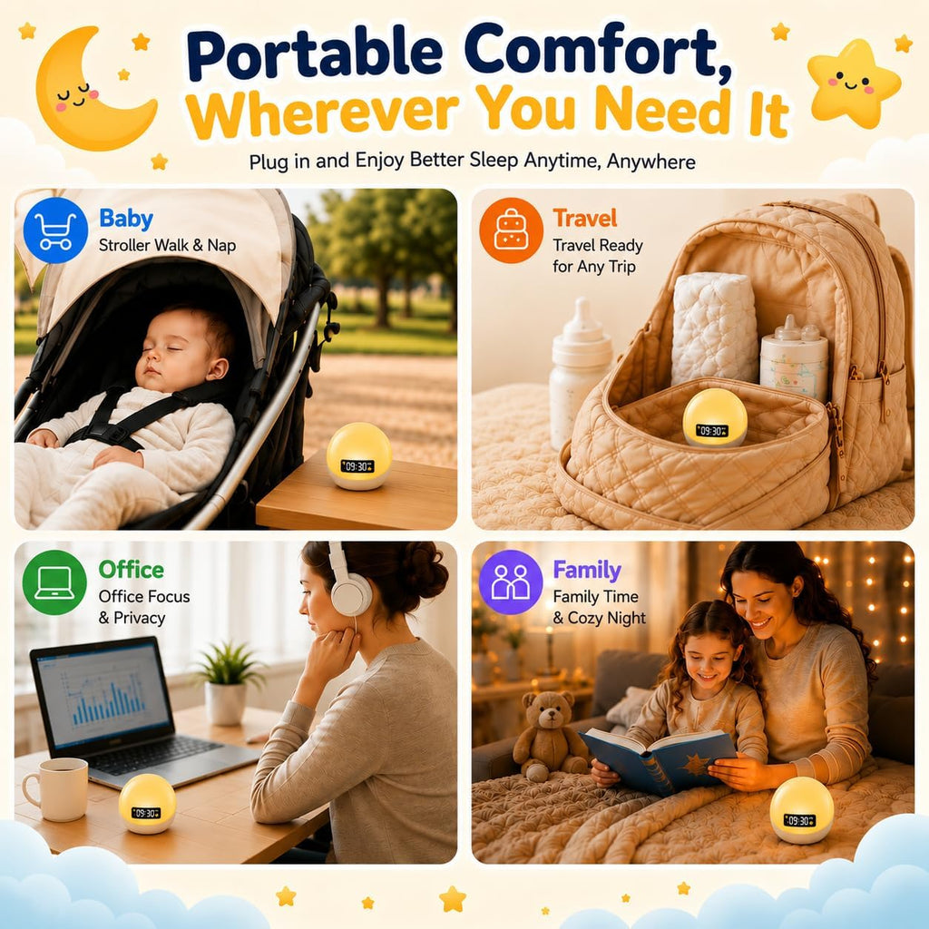 Mugo Baby Sound Machine – 44 Soothing Sounds, Sunrise Alarm Clock, White Noise Machine for Sleeping, 10-Color Night Light with App & Timer,…
