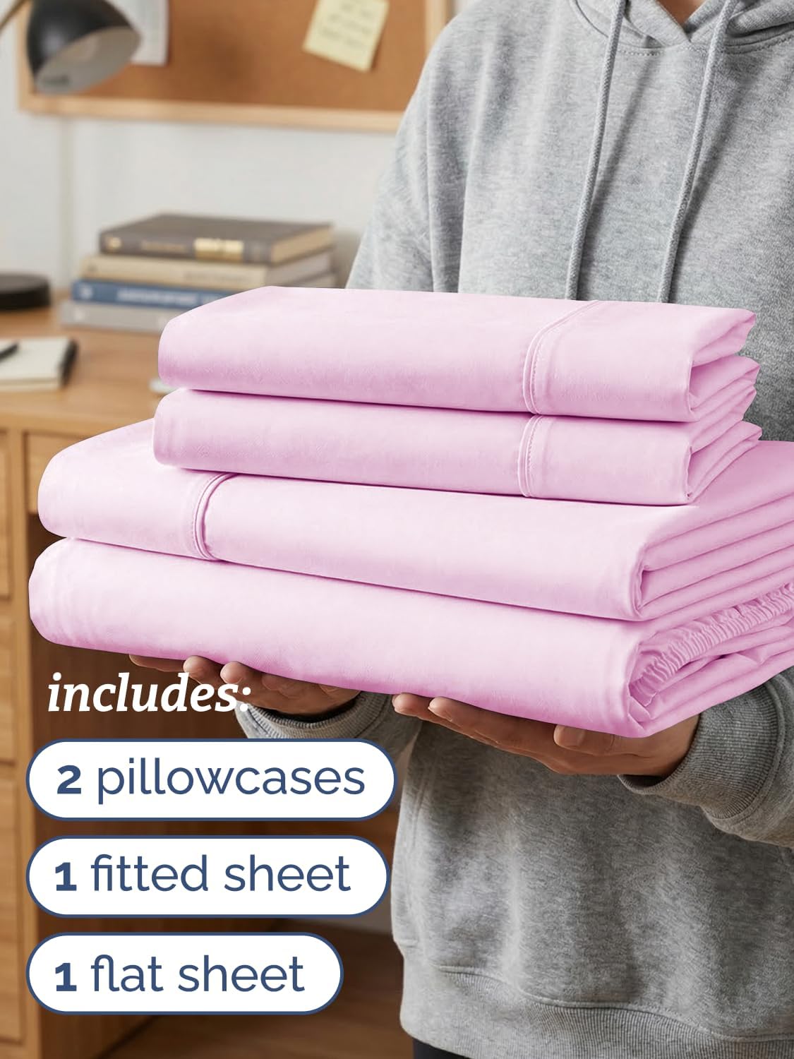 Twin XL 4 Piece Sheet Set - Comfy, Breathable & Cooling - Soft Hotel Luxury Bedding for Women, Men, Kids, Teens and Children - 1 Flat & 1…