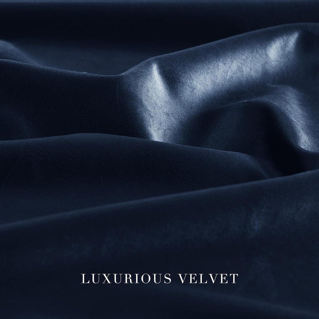Nicetown Navy Blue Velvet Curtains Blackout for Bedroom, Rod Pocket & Back Tab Room Darkening Soft Luxury Window Treatments Heavyweight Win…