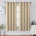Cucraf Light Beige Blackout Curtains 54 inch Length 2 Panels Set, Room Darkening Drapes for Living Room Bedroom, Thermal Insulated Light Bl…