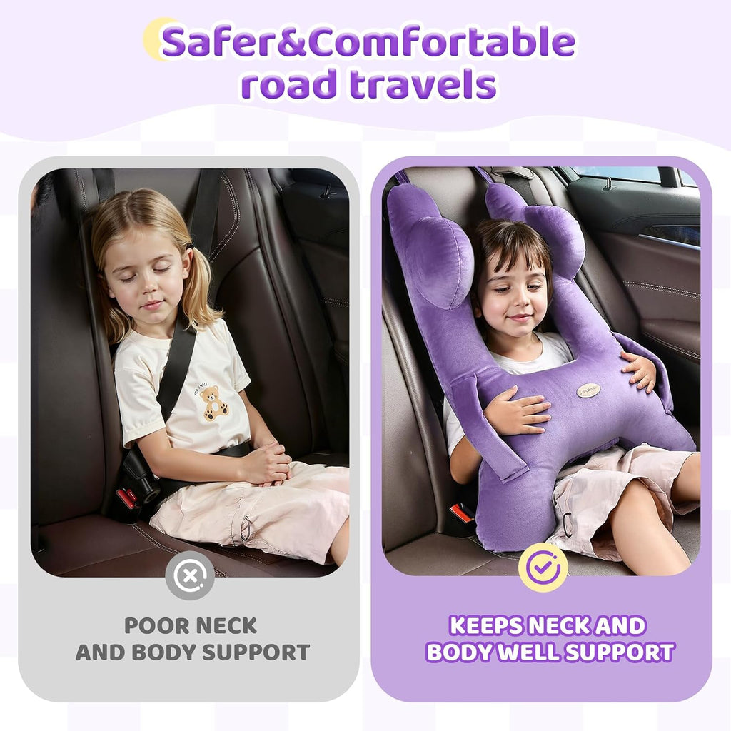 FLORICH Kids Travel Pillow, Car Sleeping Travel Pillow for Kids, Washable H-Shaped Pillow for Adults and Children to Support Head and…
