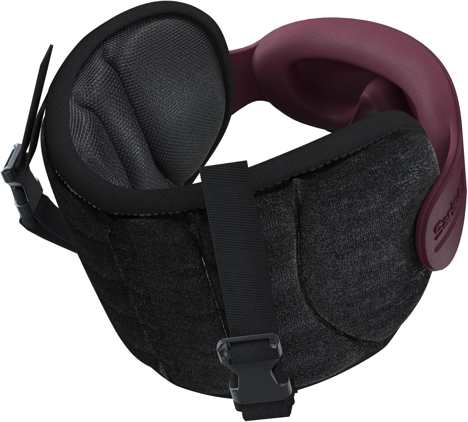 SARISUN Travel Pillows for Airplanes, Airplane Pillow with Brown-Red Sleep Eye Mask, 360° Neck Support Headrest, Portable Airplane Travel…