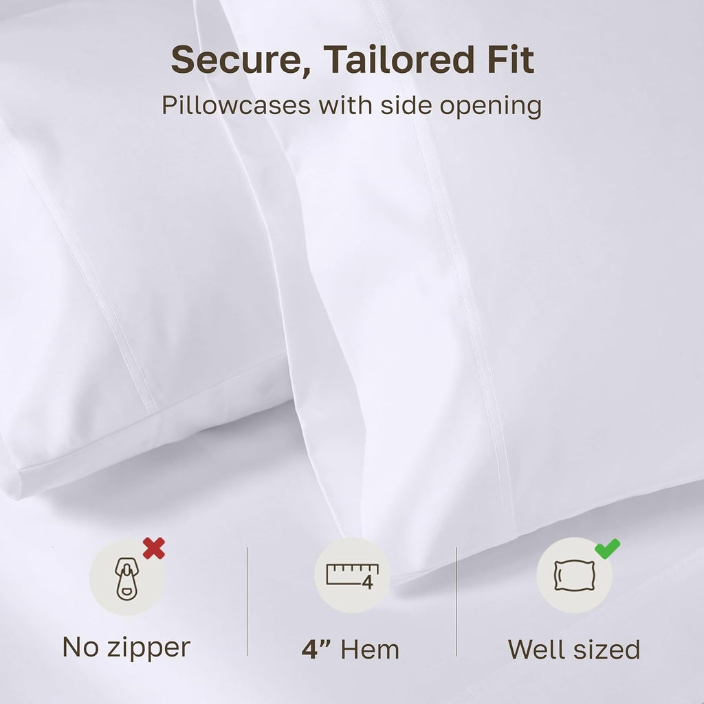 CaliforniaDesignDen Heirloom Soft, Smooth & Thick Certified 800 Thread Count 100% Cotton Sateen, 2 King Size Pillow Cases, Fits King Pillow…
