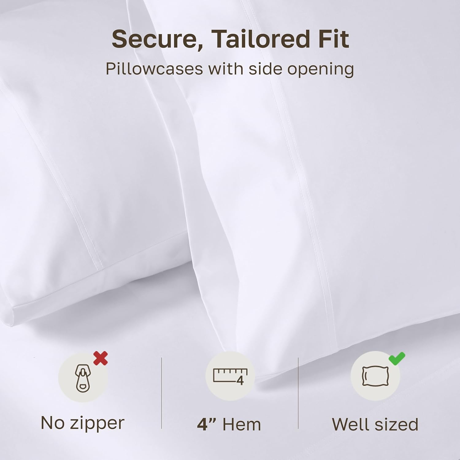 CaliforniaDesignDen Heirloom Soft, Smooth & Thick Certified 800 Thread Count 100% Cotton Sateen, 2 King Size Pillow Cases, Fits King Pillow…