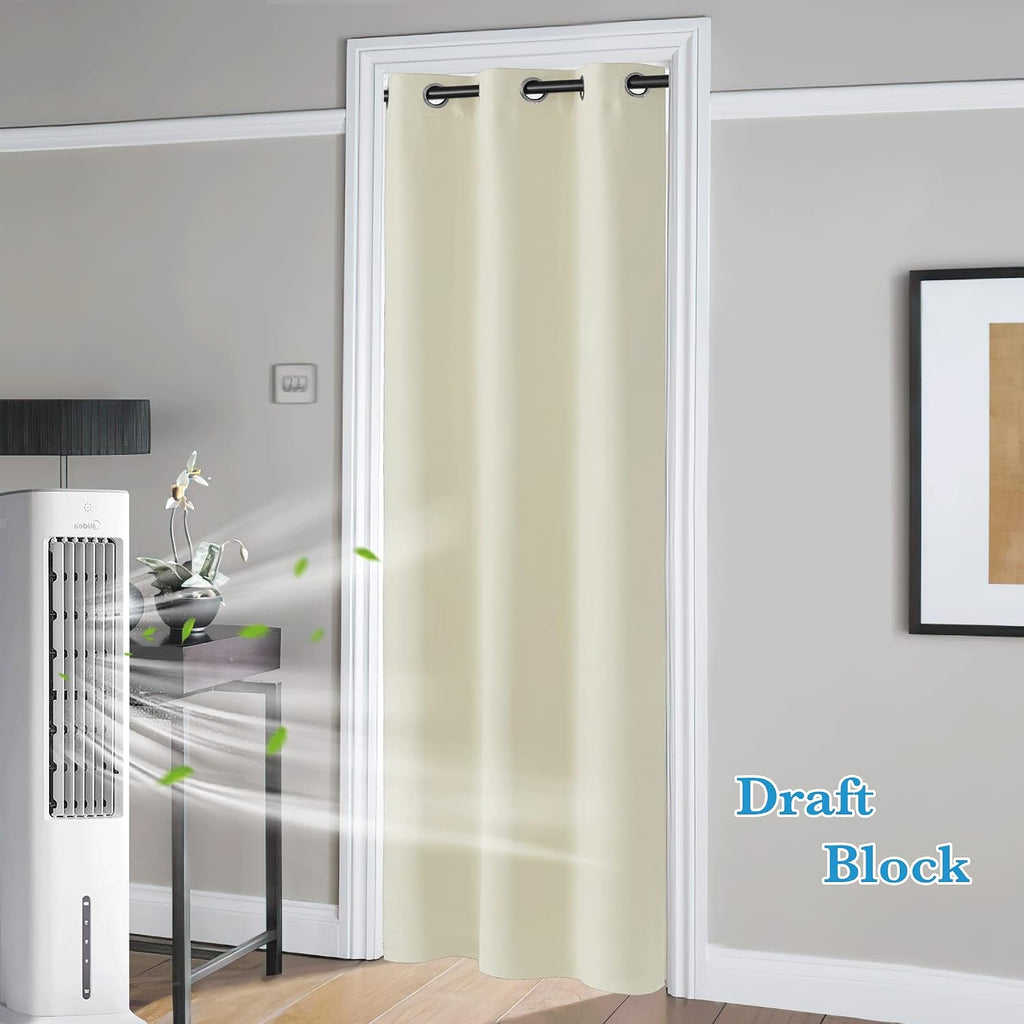Rybhome RYB HOME Blackout Curtains Thermal Insulating Privacy Temporary Door Curtains for Bedroom Closet Doorway Accordion Door Interior Li…