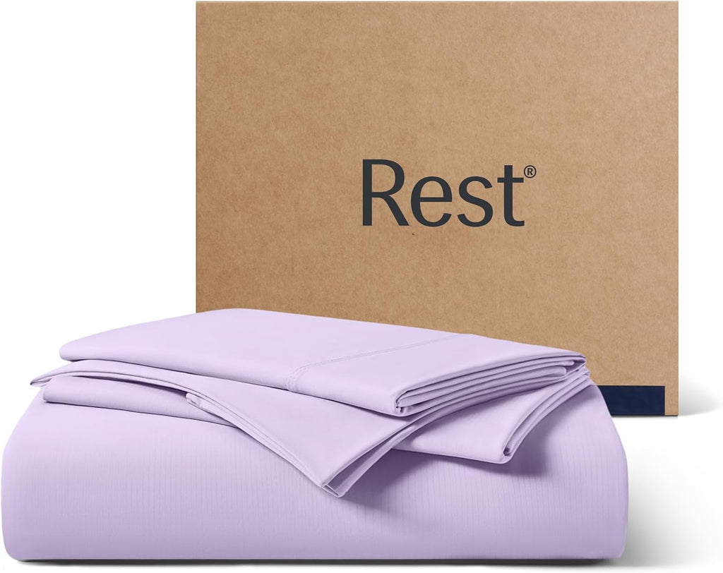 Rest ® Evercool®+ Starter Sheet Set, CaliKing, Lavender, Breathable Bed Sheet for Hot Sleeper and Night Sweats, with Pillowcases, Ionic+ Se…