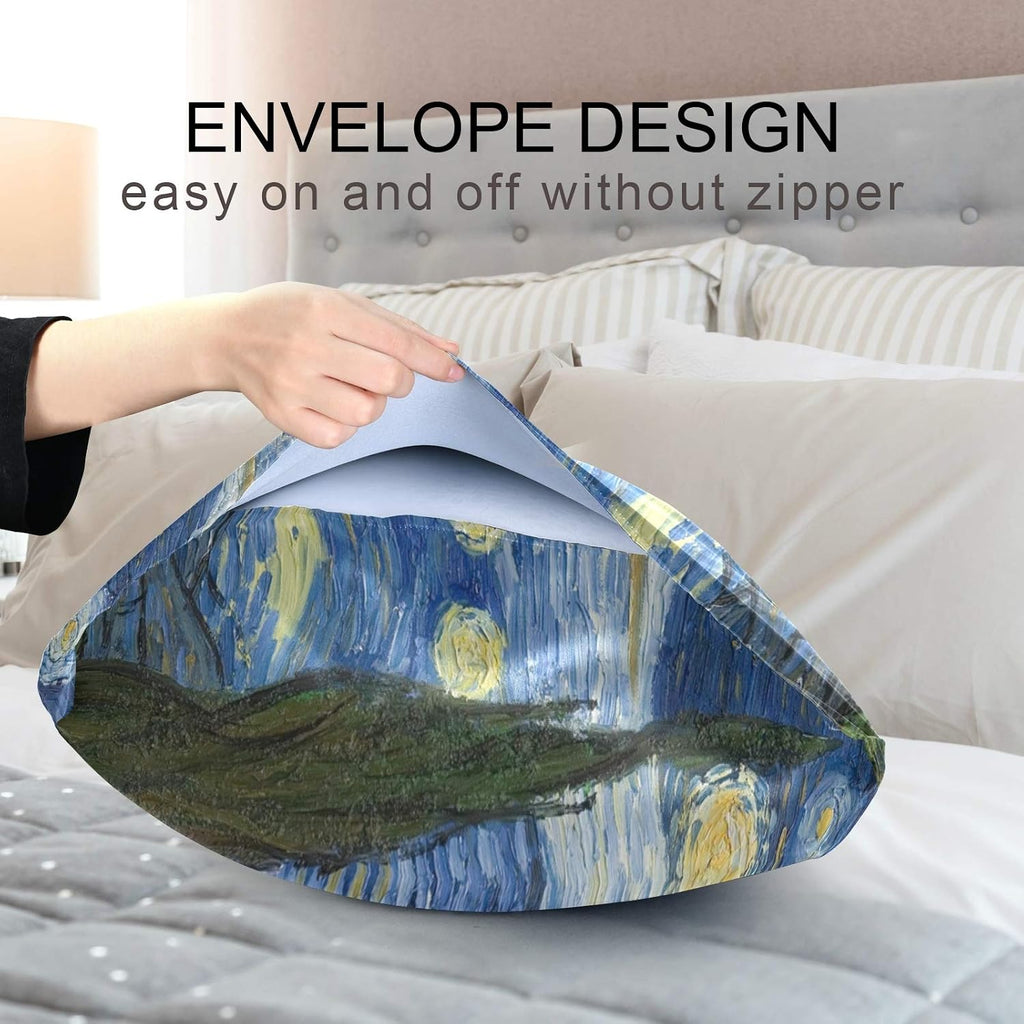 Blueangle Van Gogh The Starry Night Art Satin Pillowcase for Hair and Skin Silk Pillowcase, Queen Size(20x30 inches) - Satin Pillow…