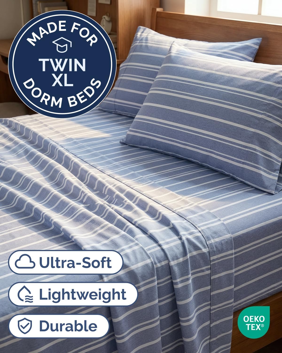 Twin XL 4 Piece Sheet Set - Comfy, Breathable & Cooling - Soft Hotel Luxury Bedding for Women, Men, Kids, Teens & Children - 1 Flat & 1…