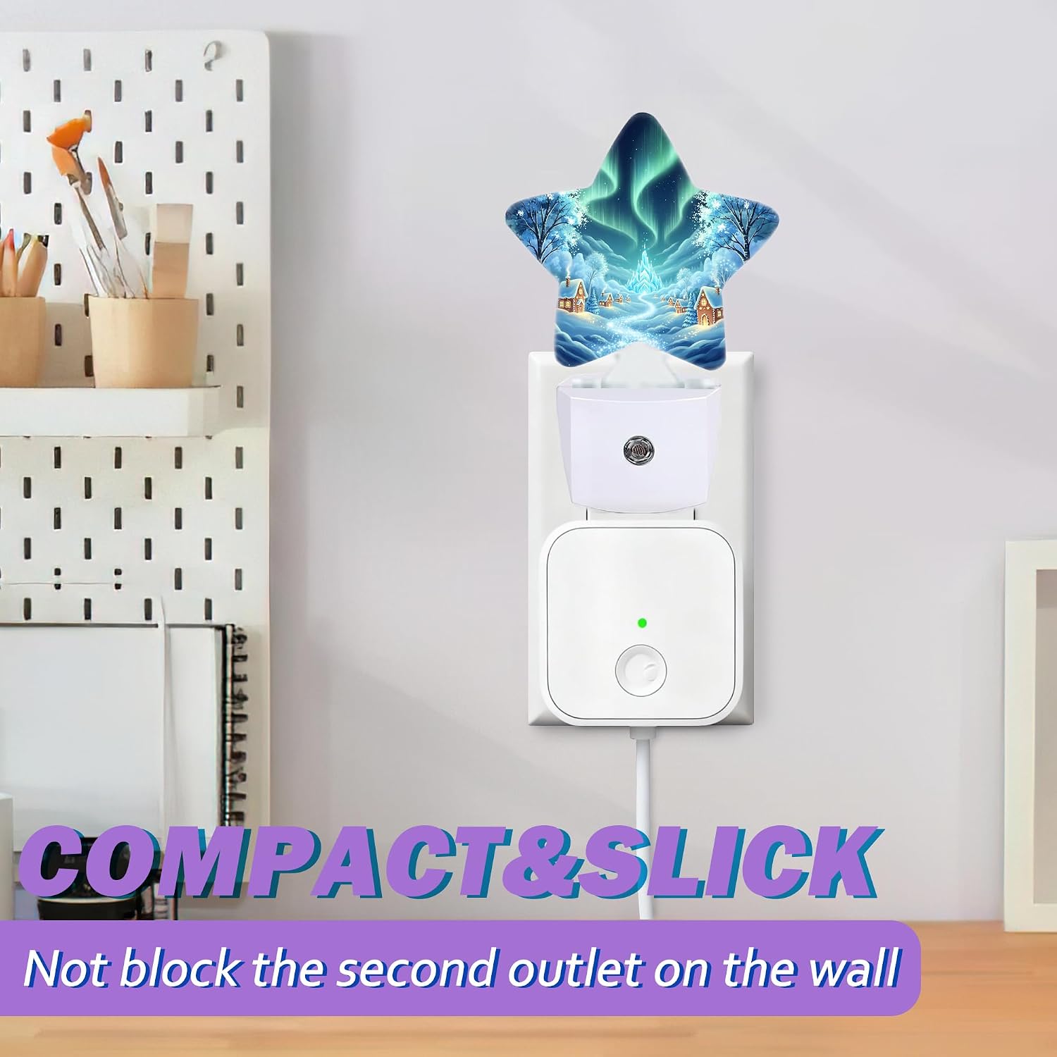 Energy Efficient Nightlights Plug in Wall, Winter Village Night Light for Kids Bedroom Decorative, Dreamy Polar Lights Dusk-to-Dawn…