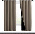 Nicetown Taupe Full Shade Curtain Panels, Pair of Thermal Insulated & Energy Efficiency Blackout Curtains for Living Room Windows, Lined Si…