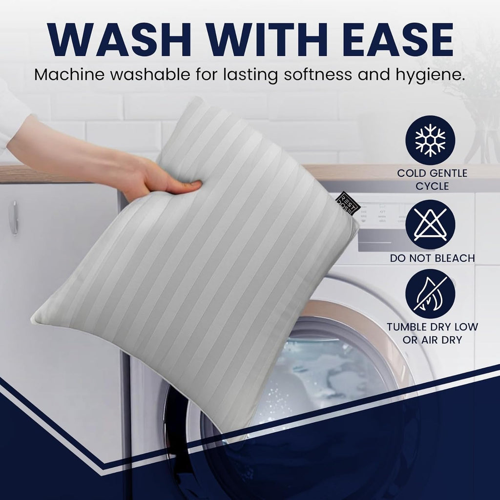 REST DOSE Bed Pillows for Sleeping, Set of 2 – Cooling, Hotel Quality with Soft Down Alternative Fill for Back, Stomach & Side Sleep…