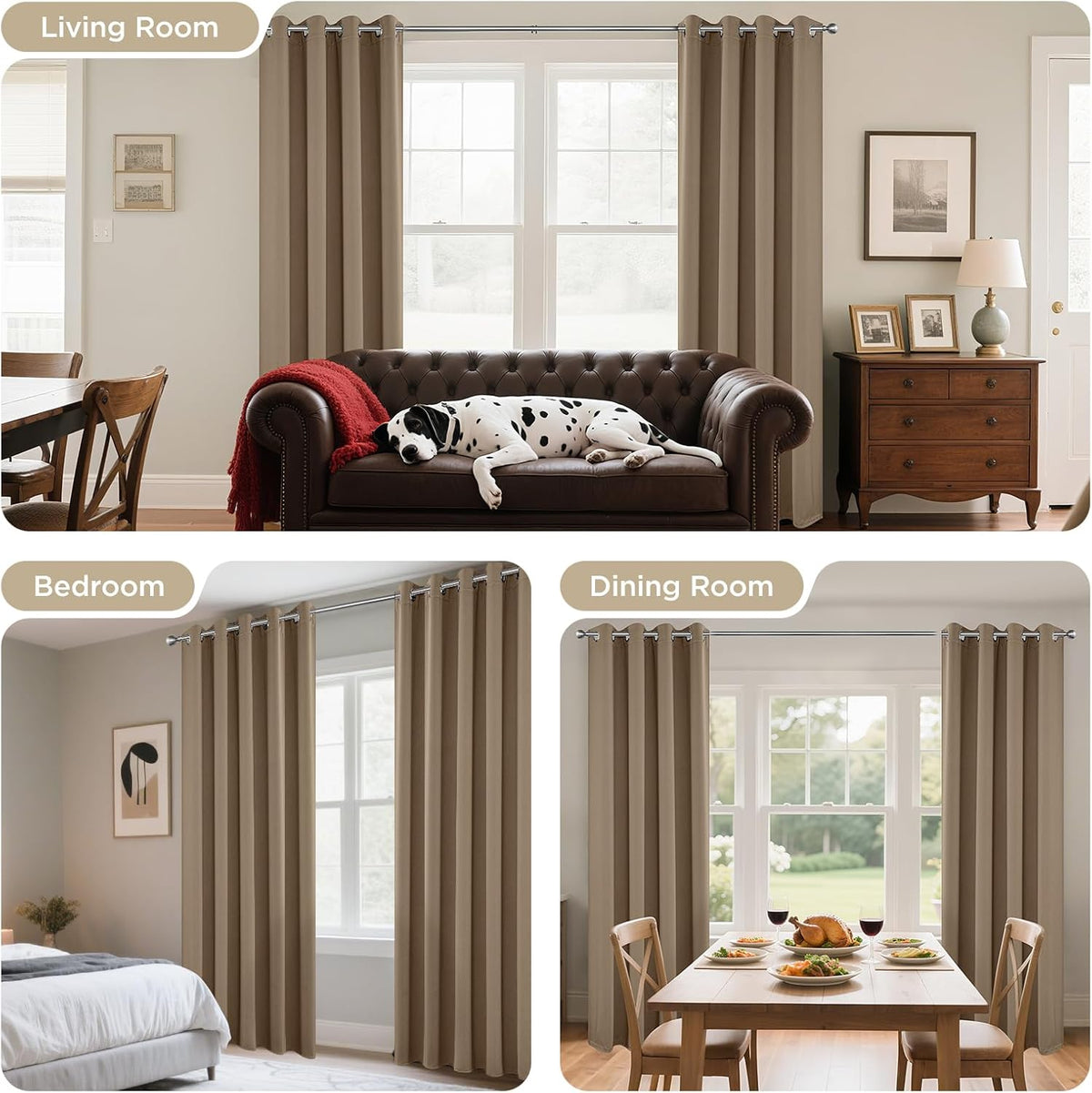 Joydeco Blackout Curtains 95 Inch Length 2 Panels Set, Thermal Insulated Long Curtains& Drapes 2 Burg, Room Darkening Grommet Drapes for Li…