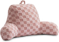 Holawakaka Checkered Reading Pillow for Sitting up in Bed Sofa Kids Teens, Backrest Pillow with Arms for Boys Girls Women Petites Pregnancy…