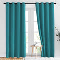 Nicetown Peacock Teal Blackout Curtains 84inch Length 2 Panels Set - Chic Thermal Insulated Grommet Room Darkening Window Drapes for Bedroo…