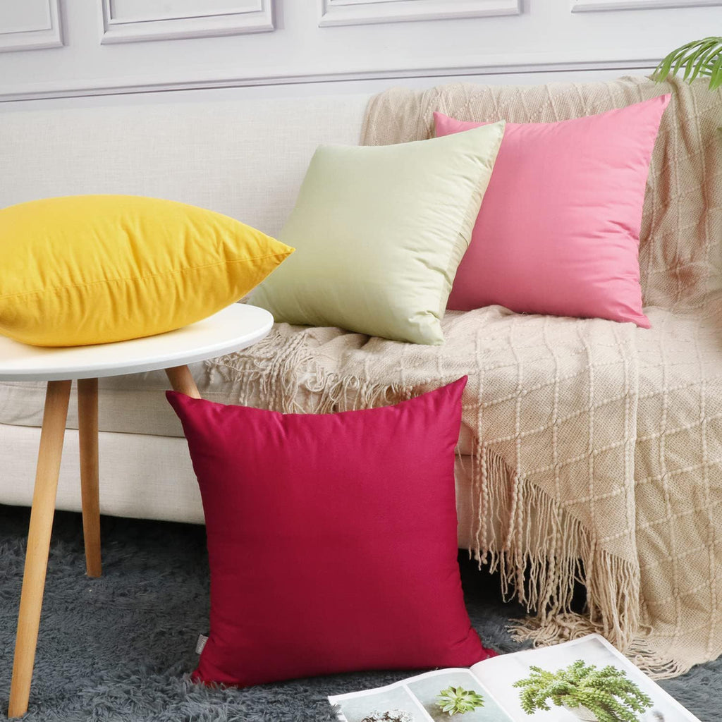 Thmyo 4-Pack 100% Cotton Comfortable Solid Decorative Throw Pillow Cases Square Cushion Covers Sublimation Blank DIY Throw Pillowcase (Only…