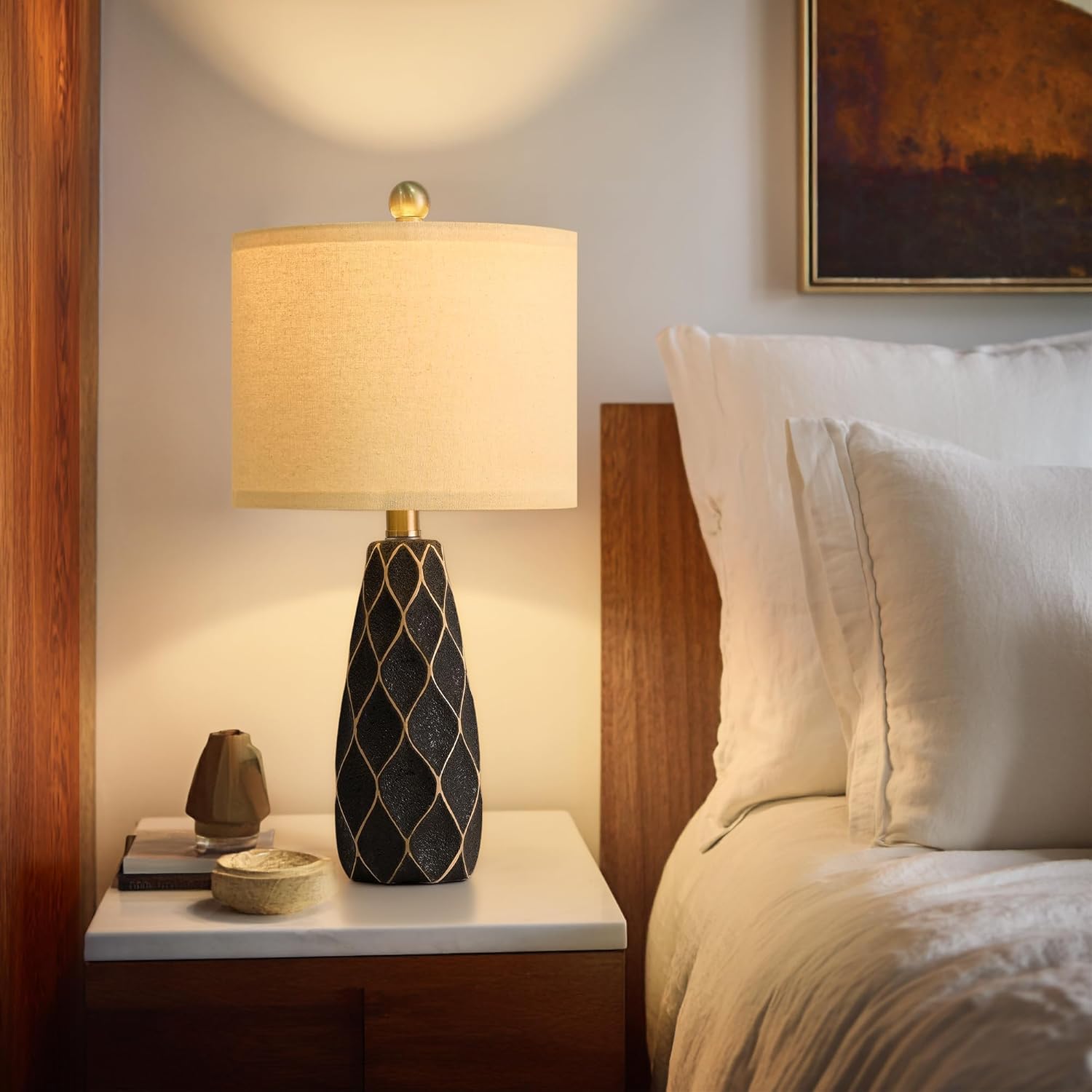 20.75" Small Table Lamps for Living Room Bedroom Lamps Set of 2 Ceramic Modern Boho Bedside Lamps Night Stands Farmhouse Vintage…