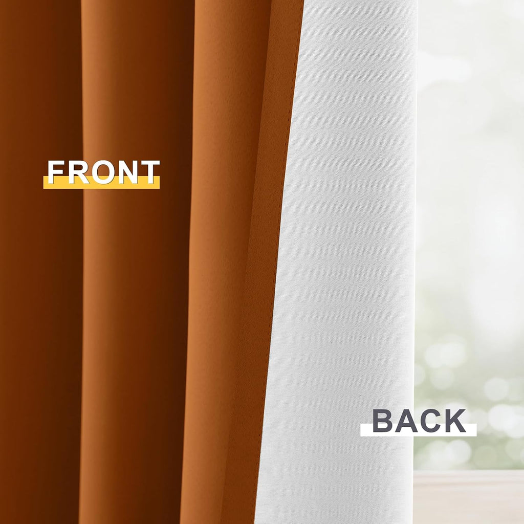 Yakamok 100% Blackout Curtain Panels 63 inches Cold and Light Blocking Drapes for Nursery, 2 Thick Layers Thermal Insulated Draperies (2 Pi…