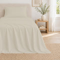 THREAD SPREAD Egyptian Cotton Twin XL Sheet Set – 300 Series 16" Deep Pocket Extra Long Twin Sheets for Dorm Room (4 PC, Ivory), Soft…