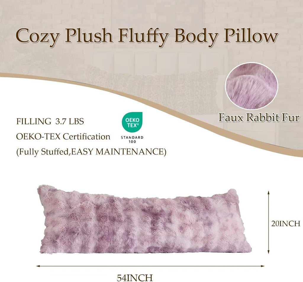 Animebody Luxury Shaggy Faux Fur Body Pillow, Fluffy Bed Pillow with Zipper Closure, Soft Decorative Plush Full Long Pillows, Fuzzy Hug Pillow…