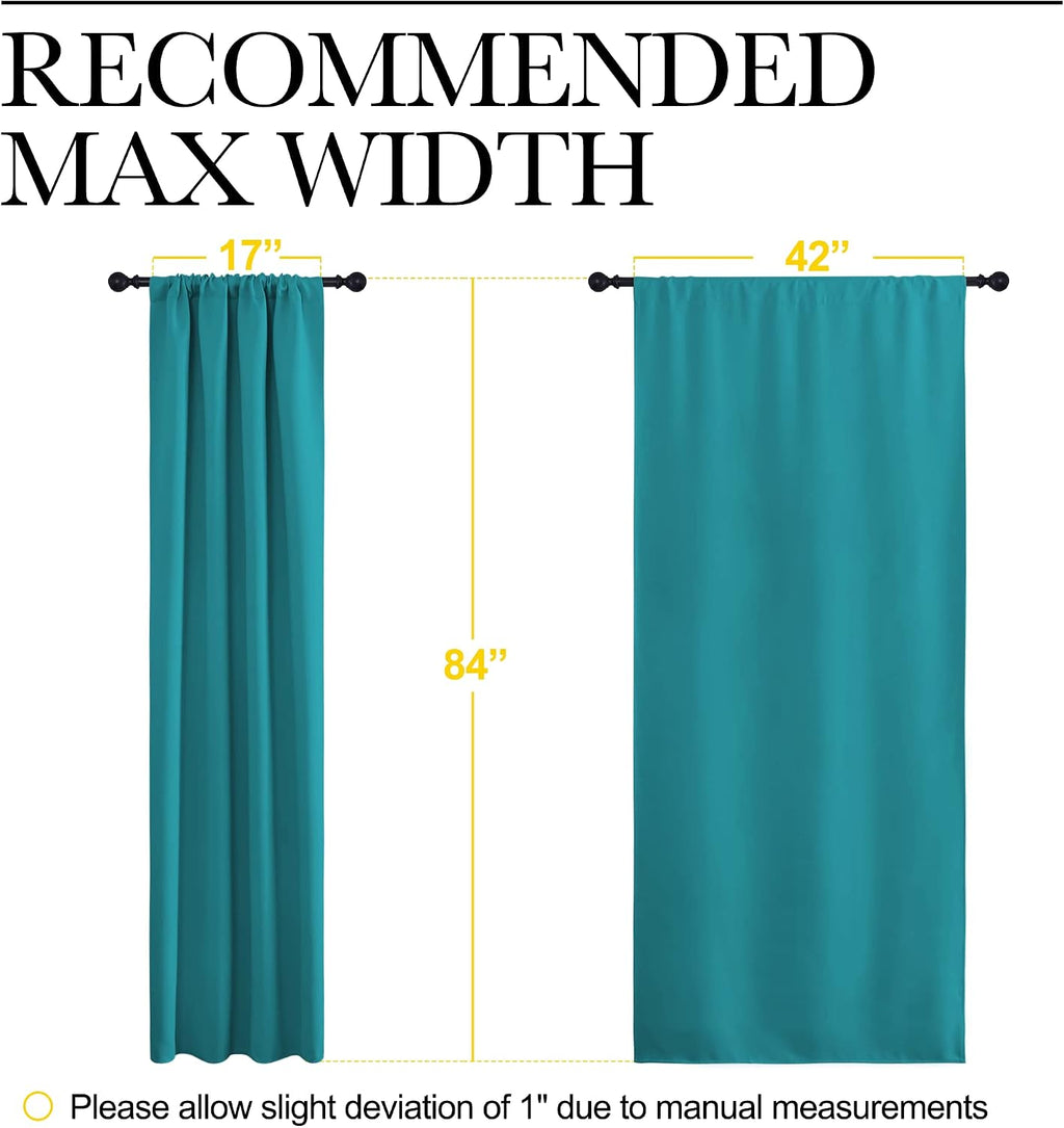 NICETOWN Peacock Blue Blackout Curtains Panels for Window, Thermal Insulated Rod Pocket Blackout Drapes/Draperies for Living Room (2…