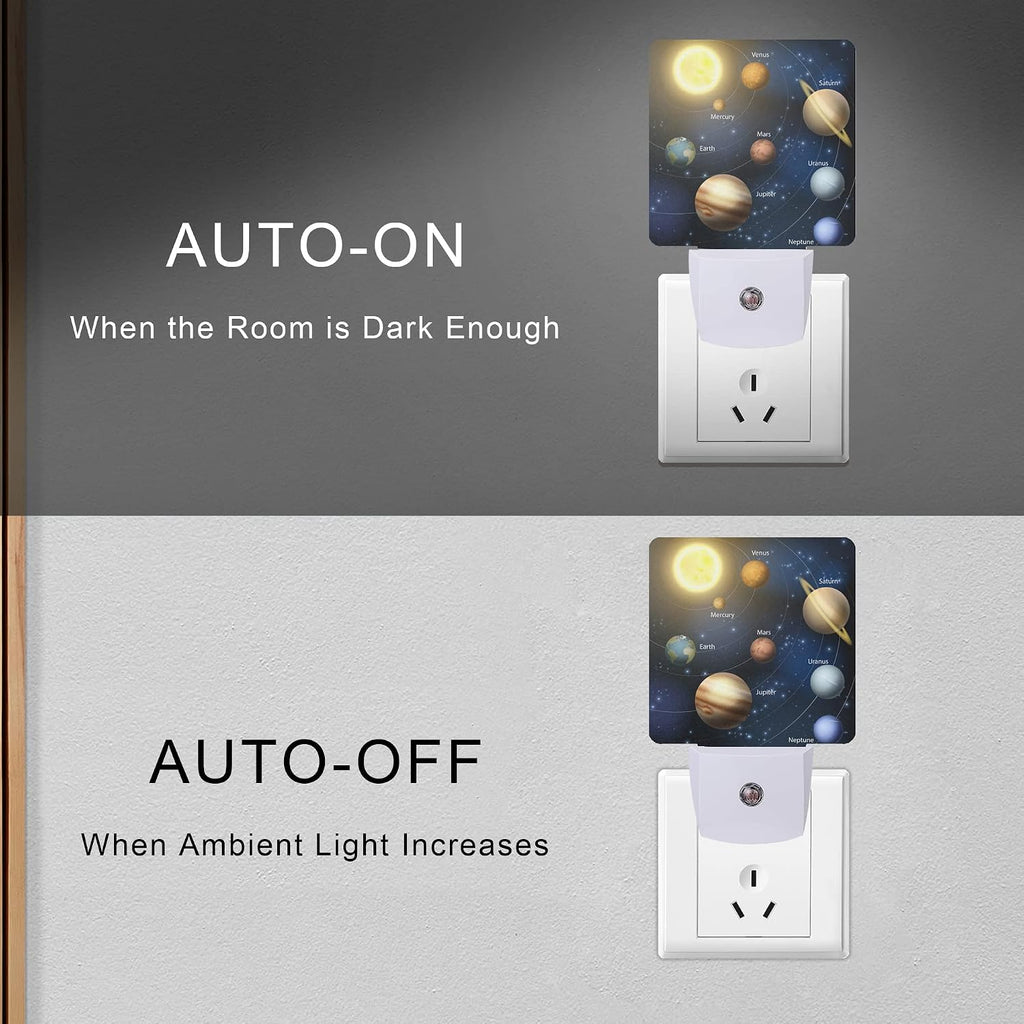 Planet Solar System Universe Galaxy Space Night Light Plug-in LED Nightlights Auto Sensor Night Lamp Dusk-to-Dawn Lamp Home Decor for…