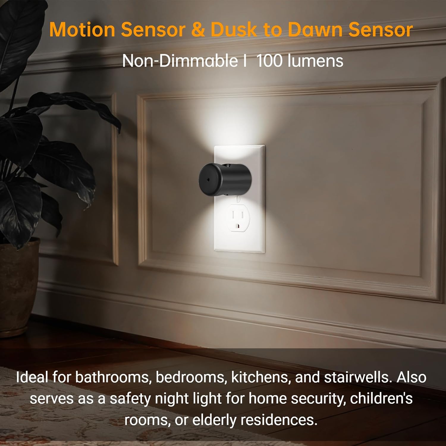TSEXES 4 Pack LED Motion Sensor Night Light, Night Light Plug into Wall with Dusk to Dawn Sensor,2700K Warm White Nightlight for Bedroom…